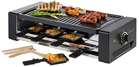 Korona Grill 45070 Raclette 8 poêlons Noirs et argentés, Métal