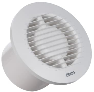 EUROPLAST Ø 100mm Bathroom Extractor Fan with Timer Round Front - 4 inch Extractor fan Bathroom - White Extractor Fan kitchen, garage, bathroom - Ventilation Fan