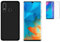 Todobarato24h Funda Compatible con Huawei P30 Lite Negra TPU Lisa Silicona + Protector Cristal Templado Negro
