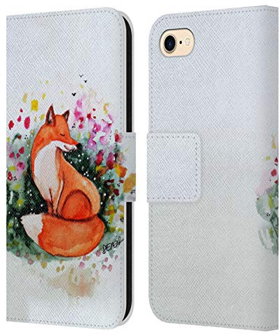 Head Case Designs Offizielle Sylvie Demers Fuchs Schoenheit Natur Leder Brieftaschen Handyhülle Hülle Huelle kompatibel mit Apple iPhone 7/8 / SE 2020 & 2022