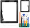 per iPad 3 Touch Screen Digitizer Vetro di Ricambio per iPad 3 3rd Gen A1416 A1403 A1430 Touch Display Panel Kit Parti di Riparazione, con Pulsante Home (Non Includere LCD) (Nero)