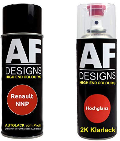 Vernis Voiture Pulvérisation Kit pour Renault Nnp Rouge Flamme Nacré 2K Vernis Transparent Basislack Aérosol Spray 2x400ml