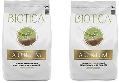 BIOTICA Aurum Terriccio Fertilizzato con Humus di Lombrico - Naturale Universale di alta Qualità (40 Litri)