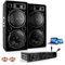IBIZA Sound Light - Pack Sono 4000W - 2 Enceintes Double Boomer 38CM 2X2000W Max - 1 AMPLI Sono 3000W Max - CÂBLAGE Enceintes - Cable PC - Idéal Grands éspaces Pack Sono DJ