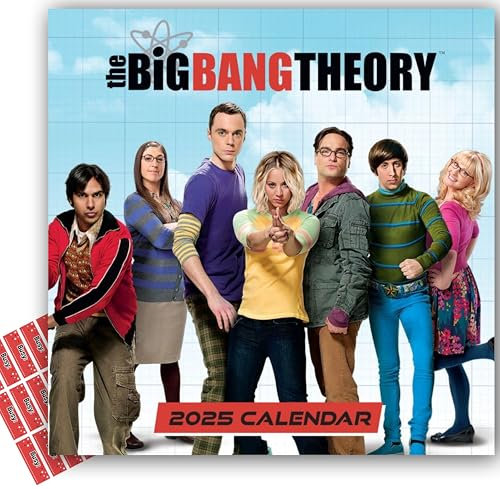 The Big Bang Theory Calendar 2025 Square Wall Calendar Gift Present with Free Organising Stickers Included