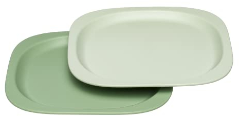 Piatti biologici per bambini nip Eat Green senza melamina e BPA, adatti per lavastoviglie e microonde, 2 pezzi, piatto verde