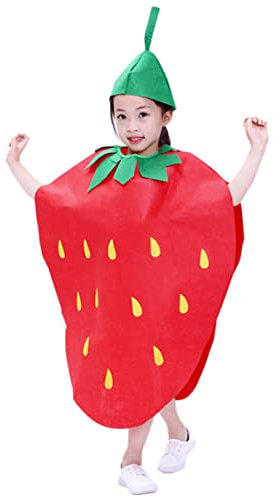 TOYANDONA Fresa Escuela Piña Niños Moda Niñas Mostrar Verduras Sombrero Y Frutas Niños Traje Niños Fantasía Divertido Pera Parte Prop Unisex Frutas Verduras Vestido