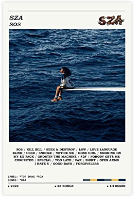 FUKITT Sos Poster Sos Album Cover Poster Leinwand Poster Schlafzimmer Dekor Sport Landschaft Büro Zimmer Dekor Geschenk Unrahmen-style-1 20 x 30 cm