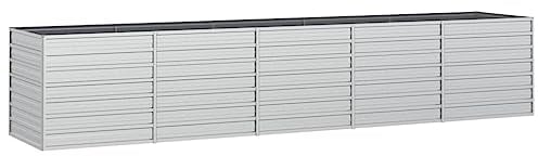 vidaXL Garten-Hochbeet 400x80x77 cm Verzinkter Stahl Silber