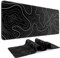 DIGSOM Grand Tapis de Souris 80 x 30 cm avec Base en Caoutchouc antidérapant, Tapis de Souris étendu Noir topographique Minimaliste pour Souris