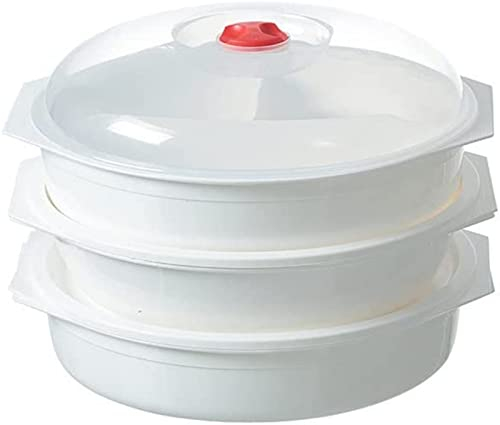 BaoT8YLu Vaisselle pour micro-ondes, avec couvercle, sans BPA, passe au lave-vaisselle, au congélateur, 3 l, blanc/transparent