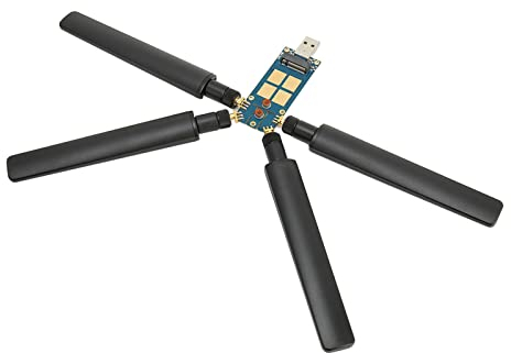 Topiky 5G DONGLE Erweiterungsplatine, 5G Dongle Platine, 4 Antennen, Aluminiumlegierung, ABS, USB3.1 auf M.2 Key B Karte für 5G Modul, Laptop, Internet