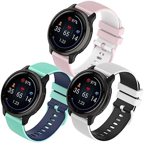 FunBand kompatibel mit Suunto 9 Peak/9 Peak Pro/5 Peak, 22mm Quickfit weiches Textur Silikon Ersatzarmband ist für Garmin Venu 2/Garmin Vivoactive 4/Garmin Fenix 5 Smart Watch