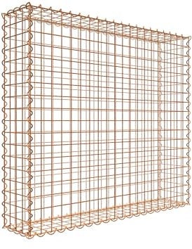 Gabion rouillé 100 cm x 90 cm x 20 cm (L x H x P), maille 5 cm x 5 cm, spirale