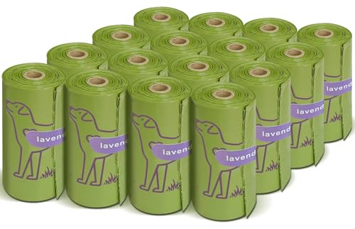 240 Count Lavender Scented 13” x 9” Dog Poop Bags Rolls, Leakproof Strong & Sturdy Waste Bags for Doggie Cat Pet