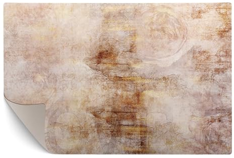 murando - Vinyl Teppich 120x80 cm - PVC Küchenteppich für Wohnzimmer Schlafzimmer Outdoor Läufer Küche Vinylteppich Dünn rutschfest Balkonteppich Design Abstrakt Beton Effekt Beige f-A-0911-bi-a