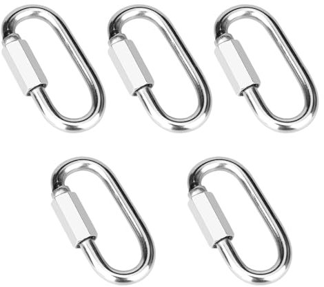 Vmuter 5,8 cm 316 Edelstahl-Schraubkette, Schnellglieder, Karabiner, D-Form, Kettenglieder, 400 kg Kapazität, Reparaturverbindungen für Camping, Outdoor-Ausrüstung, Verriegelung von Hängematten,