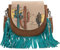 Montana West Crossbody-Tasche mit Kaktus-Stickerei-Fransen, CAMEL