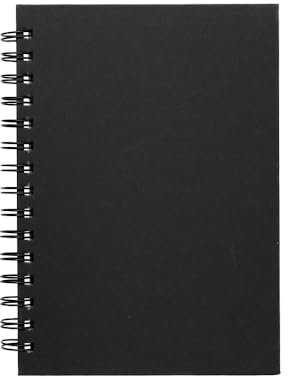Hawksbill A5 Black Sketchbook 40Sheet/80 Page Hardcover Sketch Book 150GSM | Acid-Free, Spiral Bound, Recyclable & Premium Cartridge Paper for Home School Uni & Office Use