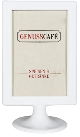 VEPATIM Tischaufsteller aus ABS weiss A6