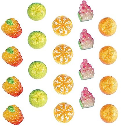 VICASKY 50pcs Resin Jewelry Accessories DIY Accessories Imitation Fruit Pendants Keychains Mini Fake Fruit Fake Fruit Decor Mini Fruit Simulation Fruit Resin Material