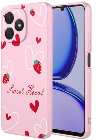 SEAHAI Funda para Realme Note 50 / Realme C53 / Realme C51, Ultradelgado Suave Carcasa de Silicona Líquida, Moda TPU Bumper Antigolpes Cubierta con Patrón de Animales de Lindas Flores - Rosa S07