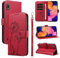 Bravoday Coque pour Samsung Galaxy A10, Housse en Cuir PU Premium Etui à Rabat Pochette de Portefeuille avec Porte Carte Étui de Protection pour Galaxy A10, Rouge
