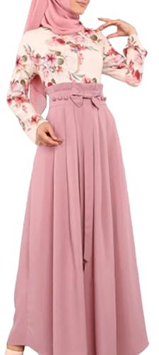Fannyfuny Damen Muslime Kleid Islamische Kleidung Ramadan Outfit Türkisch Muslimische Lang Kleider Islamische Langarm Kleid Islamische Roben Dubai Türkisches Katfan Kleid Fur Ramadan Beten Party