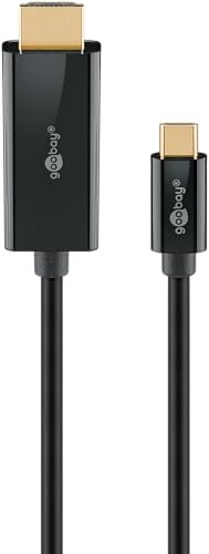 goobay Cable USB C a HDMI 2.0 – Conector chapado en oro, resoluciones Ultra HD hasta 4K @ 60 Hz, adaptador USB-C a HDMI para ordenador portátil, PS5, Xbox, Apple TV 4K, accesorios de TV – 1 m – 75696