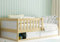 Interbeds Kinderbett Montessori Einzelbett 160x80cm Bodenbett Kiefernholz Naturholz mit Lattenrost und Rausfallschutz Naturton
