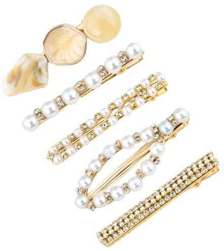 Barrette Cheveux Perle Pince à Cheveux Femme Épingles à Cheveux Perle Cadeau D'anniversaire Fille Accessoire de Cheveux Lot de 5