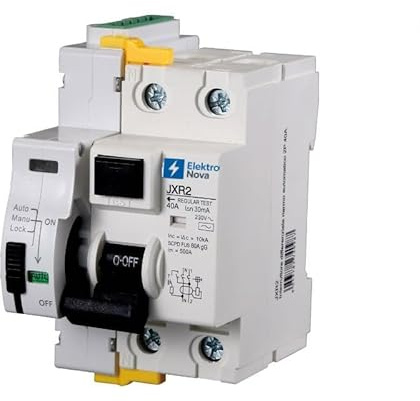 Elektronova Interruttore Differenziale Automatico restart, 2P 40A 230V 30mA, Salvavita con Riarmo Automatico, 3 Moduli DIN