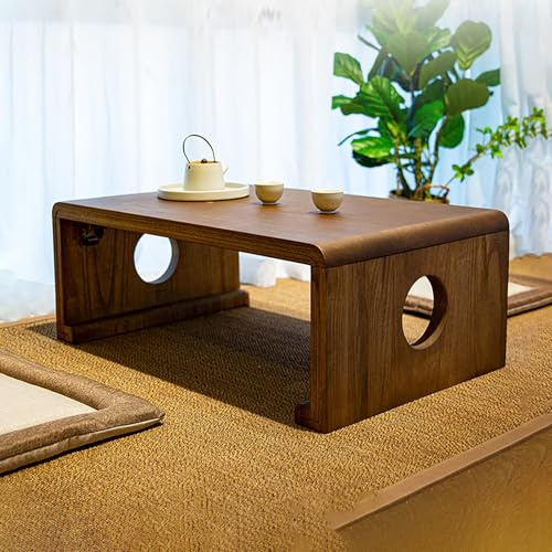 YCVAWEOD Faltbarer Couchtisch Holz Japaner Klapptisch Leichter Klapptisch Moderner Holz Low Couchtisch für Wohnzimmer Esszimmer Tee Tatami Büro Keine Installation erforderlich. LWX