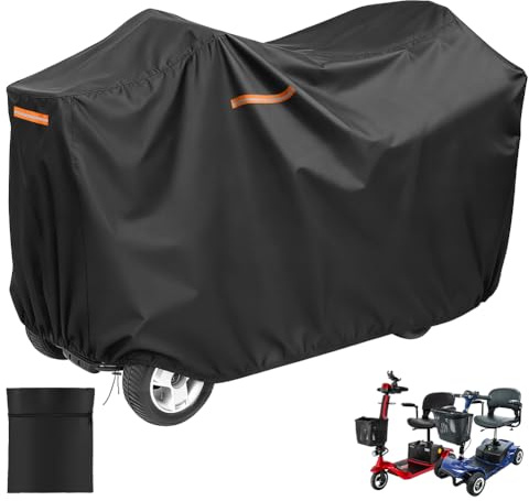 AOOSA Elektromobil Abdeckplane, Abdeckung für Elektro-Scooter, 140x66x92 CM | Wasserdichte Regenschutz Für Rollstuhl, 210D Oxford Abdeckhauben, Wasserdicht & UV-beständig für 3- und 4-Rad-Roller