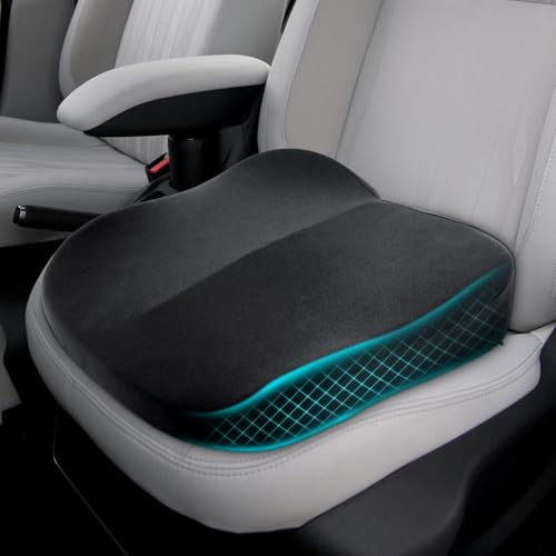 Sitzerhöhung Auto Erwachsene,Memory Foam Autositzkissen für Fahrersitz | Weiches & Komfortabel Sitzkissen Auto Vordersitze,Ergonomisches Sitzkeilkissen für Autositz,Bürostuhl,Rollstuhl,Road Trip