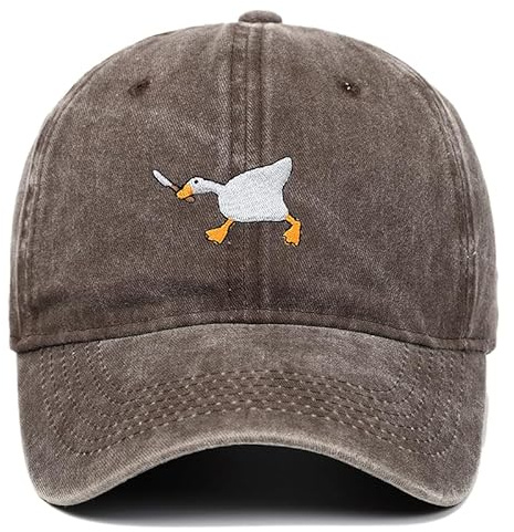 PHITALO Vintage Baseball Cap – Bestickte Kappe Gans mit Messer – 100% Baumwolle Dad Hat – Größenverstellbar (56-58 cm) – Unisex Streetwear Cap