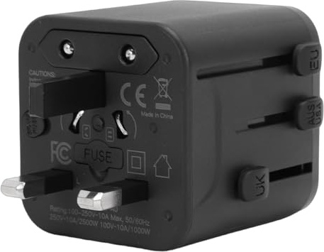 YDuupxe Universal-Netzteil, ABS-Kompakt-Mehrfachstecker-Konverter, 2500 W, 10 A Zum Aufladen von Laptops und Telefonen auf Reisen