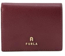 Furla Portafoglio Camelia S, Pelle 100%, Rosso e Burro, 11x9x2.5 cm, con Bottone, 3 Slot Porta Carte