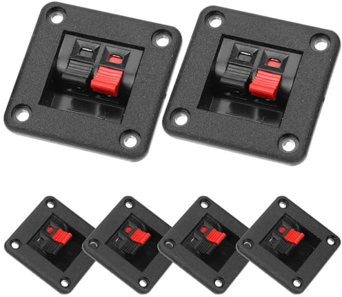 LIFKOME 6pcs Stereo Speaker Terminal Connector Block, 2 Way | Black Housing, Electrical Test, Fast Connection, for Instrument Subwoofer Box