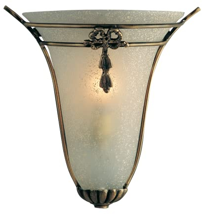 Wandleuchte in Bronze Jugendstil 1xE14 bis zu 60 Watt 230V aus Metall & Glas Schlafzimmer Küche Wohnzimmer Esszimmer Lampe Leuchten Beleuchtung