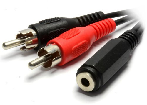 kenable 3.5mm Stereo Jack Socket to Twin Phono RCA Plugs Adapter Cable 2m [2 metres]