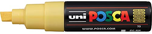 Uni Posca Marker PC-8K Paint Glass Pen Broad Chisel Tip 8.00mm Straw Yellow