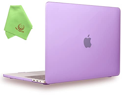 Ueswill Coque rigide pour MacBook lisse doux au toucher Mat givré + chiffon de nettoyage en microfibre 2016 Macbook Pro 15 (Touch Bar) violet