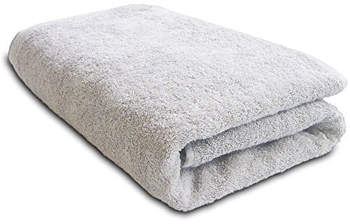 Lanudo® Luxus Duschtuch 600g/m² Pure Line 70x140 mit Bordüre. 100% feinste Frottier Baumwolle in höchster Qualität, Dusch-Handtuch, Badetuch, Badelaken. Farbe: Weiß