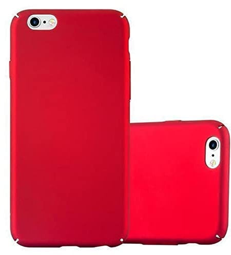 cadorabo Case works with Apple iPhone 6 / iPhone 6S in METAL RED - Shockproof and Scratch Resistent Plastic Hard Cover - Ultra Slim Protective Shell Bumper Back Skin