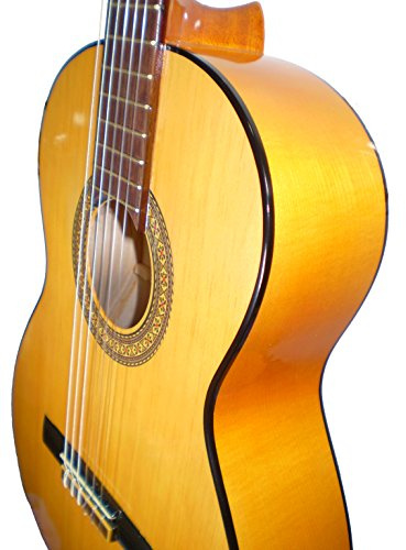 MARCE FLAMENCO 1 Studio-Gitarre + Tasche, Sicomor-Box, Griffbrett, getöntes Holz, zwei Profile schwarz getönt, niedrige Aktion, Erwachsenengröße