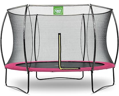 EXIT Toys Silhouette Trampolin - ø305cm - Rundes Gartentrampolin Outdoor für Kinder - Mit Sicherheitsnetz - Preisgünstig - Sicherer Einstieg - Gute Sprungkraft - Mit Fußschutzsystem - Rosa