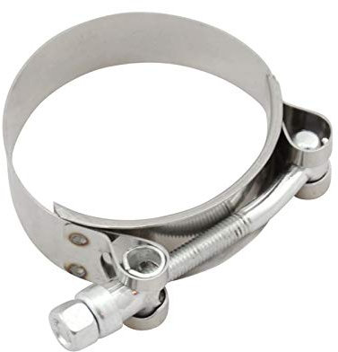 DL-Racing Edelstahl Bandschelle 47-57mm Schlauchschelle Gelenkbolzen V2A Silber