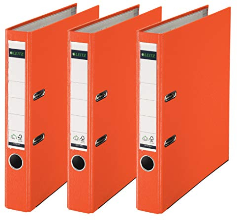 Leitz 3x 10155045 Qualitäts-Ordner Plastik-Cover (A4, 5,2 cm Rückenbreite, 3er-Pack)