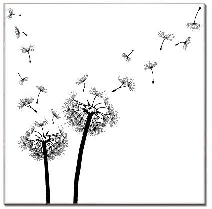 banjado® Glas Magnettafel mit 4 Magneten - Magnetwand 80x80cm mit Motiv Pusteblume 2 - Memoboard/Pinnwand magnetisch, beschreibbar, perfekt für die Küche - Magnetboard auch als Wandbild/Wandtafel